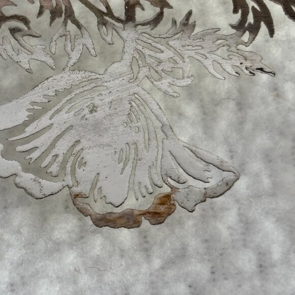 Flanders Poppy Sterling Silver on Clear Glass 3-Handled Dish - Picture 12 of 15